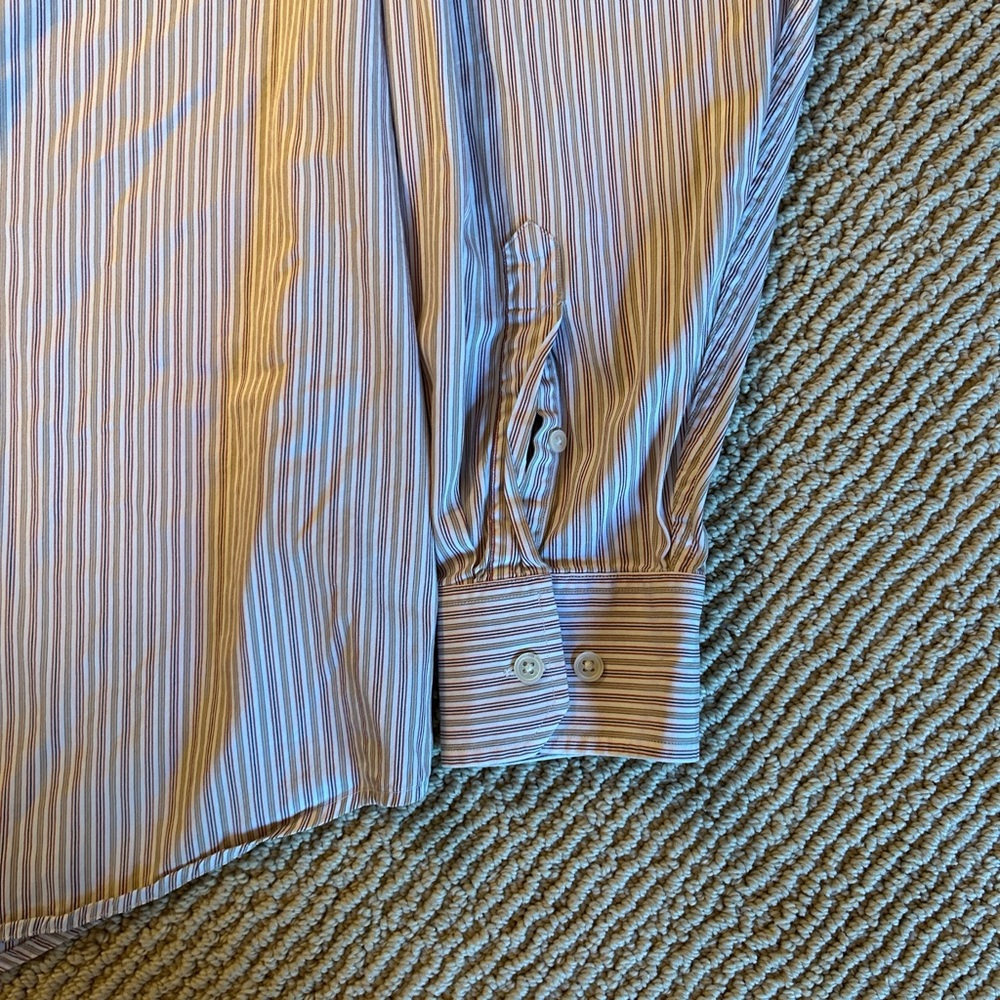 Banana Republic Men's Blue and White Striped Dress Shirt - Picture 2 of 3
